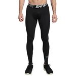 Shrey Intense Compression Long Tights Skins, Men's Legging, Base Layer for Gym, Running, Swimming, Cricket, Cycling, Football, Yoga, Basketball, Tennis, Badminton & More (XL, Black)