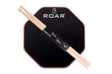 Roar 12" Inches Two Sided Drum Practice Pad + Bag + Drum Sticks