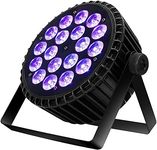 SHEHDS LED Stage Par Lights LED 18X18W DJ Stage Lights RGBWA+UV 6in1 Wash/Strobe Effect DMX512 Control Sound Activated Aluminum Alloy Shell Uplighting Lights for Concerts Family Party-1 Pack