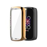 AISPORTS 2 Pack Compatible with Fitbit Luxe Case with Screen Protector, Ultra-Thin Soft TPU Silicone Bumper Case Full Coverage Protective Case Cover for Fitbit Luxe Activity Tracker Wellness Tracker