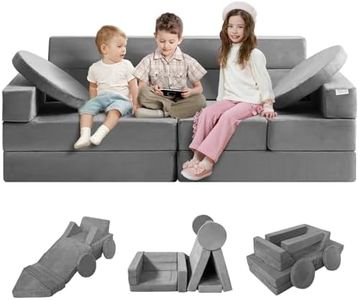 VEVOR Play Couch, 15pcs Modular Kids Nugget Couch, Toddler Foam Sofa Couch with High-Density 25D Sponge for Playing, Creativing, Sleeping, Imaginative Kids Furniture for Bedroom and Playroom