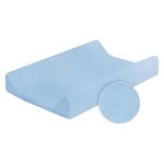 Baby Terry Cover for Changing Mat 70x50 cm for Nappy Changer with Raised Edges (Blue)