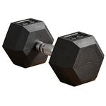 Soozier 40lbs Rubber Dumbbells Weight Dumbbell Hand Weight Barbell for Body Fitness Training for Home Office Gym, Black