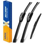 ICEXSNOW 26"+16"+13" Silicone Windshield Wiper Blades Replacement for Honda CRV 2016 2015 2014 2013 2012 All-Weather Automotive Replacement Windshield Wiper Blades,Set of 3