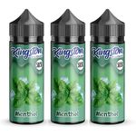 KINGSTON E LIQUIDS - MENTHOL 3 X 120ml Shortfill Premium Liquid 50/50 No Nicotine