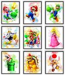 BY SYCART,Kids Game Watercolor Poster Prints, Wall Decor For Kids, UNFRAMED Set of 9 (8x10 inches), Kids Game Room Decor, Kids Game Poster For Boys Room, Posters for Girls Room, Kids Gaming Poster