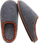 KuaiLu Mens House Memory Foam Slippers with Orthotic Arch Support Comfy Warm Plush Lining Slip On Casual Pantuflas Mans Comfortable Bedroom Shoes Rubber Sole for Indoor&Outdoor Grey Brown Size 8