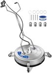 MEKOH 24" Pressure Washer Surface Cleaner for Large Areas, 4500PSI Stainless Steel Power Washer Surface Cleaner, Dual-Handle & 4 Wheels, Extra-Wide Pressure Washer Attachment for Home & Commercial Use