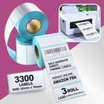 3300 Direct Thermal Labels for Amazon FBA UPC Barcode Waterproof Self-Adhesive Thermal Sticky Labels Compatible with Rollo Label Printer Munbyn Zebra Thermal Label Printer 1100/Roll (60mm x 30mm)