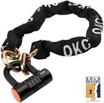 OKG Bike Chain Locks, 2.6ft Security Chain & Anti Theft U Lock Set with 12mm Thick Uncuttable Chain and 18mm U Shackle, Heavy Duty Bike Lock for Motorcycles, Bikes, Mopeds, Scooters, Yard Tools, etc.