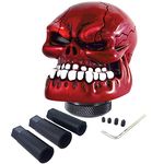 Arenbel Skeleton Racing Gear Stick Speed Shift Knob Skull Shifter Lever Handle Replacement Fit Most Manual Auto Vehicles, Red