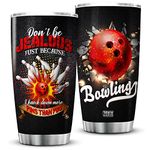 ZOXIX Bowling Tumbler With Funny Sayings For Women Stainless Steel Cup With Lid 20oz Bowling Gifts And Novelties Target Sports Themed Gifts Insulated Coffee Mug Birthday Present