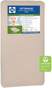 Sealy Nature Couture Cotton Bliss 2-Stage Infant/Toddler Crib Mattress -204 Premium Coils, Plastic-Free Cover with Organic Cotton Fibers, Waterproof, Allergy Barrier, Firmer Infant Side, 52"x28"