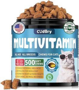Cat Multivitamin Soft Chews – Supports Energy and Skin & Coat – with Taurine, B-Complex, Zinc Methionine & Selenium Yeast – Daily Health Supplement for Cats of All Ages (500 Chew)