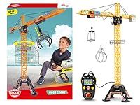 Dickie Remote Control Crane Toy | Rotating Cabin with Working Winch & 250-degree Movement | Extensive Accessories | Height 120cm | Ages 3+