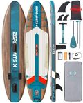 ZLX 10.5 FT Inflatable Stand Up Paddle Board with Accessories Premium SUP Board for All Skill Levels Youth & Adults Wide Stable Design Non-Slip Deck (Dark Green)