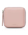 Vulkitty Women Leather Wallet RFID Blocking Bifold Slim Coin Purse Credit Card Holder with Zipper Pocket Case (Pink)