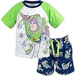 Disney Pixar Toy Story Buzz Lightyear Toddler Boys T-Shirt French Terry Shorts White/Blue 2T