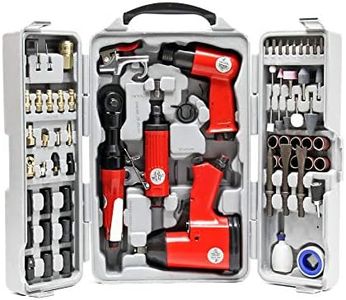 Set herramientas aire comprimido 71 piezas Llave impacto Martillo cincelador Destornillador carraca