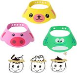 CENZICOM Adjustable Visor Cartoon Shampoo Shower Bathing Protection Cap for Toddler, Baby, Kids, Children, 3pcs,Random Color