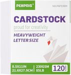 120 Sheets White Cardstock - 8.5” x