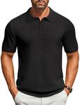 COOFANDY Mens Knit Polo Shirts Short Sleeve Classic Fit Shirts Casual Goft Collared T Shirt