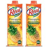 DABUR Real Pineapple Fruit Juice-1L (Pack Of 2)Rich In Vitamin C|No Added Preservatives,No Artificial Colors&Flavours|Goodness Of Best Fruits|Daily Dose Of Fruit Nutrition|Refreshing&Energising Drink