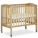 Dream On Me 2 in 1 Portable Folding Stationary Side Crib in Natural, Greenguard Gold Certified , 40x26x38 Inch (Pack of 1)
