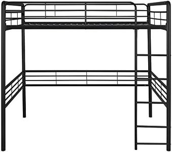 DHP Full Metal Loft Bed with Ladder Space-Saving Design, Black