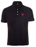 YAMAHA Men's Regular Polo T-Shirt (Y6ABLKRDXL20_Black & Red Extra Large)