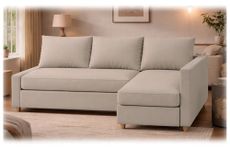 HomeTown Market Sofa Covers Only! Heavy Duty Friheten Sofa Cover Replacement Compatible with IKEA Friheten Sleeper Bed Corner Sectional Slipcover. (Polyester Beige Left Longer)