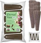 Essentially Yours Memorial Floral Vases with Foam Included - (Bronze, 6 Pack) | Outdoor In Ground Vases with Stakes, for Fresh and Artificial Flowers