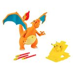 BANDAI - Pokémon - Deluxe Charizard 15cm Action Figure + 1 Pikachu 5cm Action Figure - JW2731