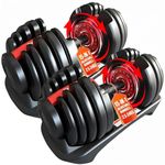 HAKENO 2 x 24 kg / 40 kg Adjustable Dumbbells 15 in 1 Dumbbell Set Adjustable Space-saving Dumbbells, Strength Training and Home Training Variable Weights Space Saving (24-40 kg)