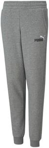 PUMA Boy's Essential + 2 Colour Logo Fleece Sweatpants, Medium Gray Heather, L