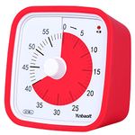 Visual Timer with Protective Case, Yunbaoit Upgraded 60-Minute Countdown Timer for Kids and Adults with Low Battery Remind, Silent Time Management Tool, No Ticking, Optional Alert(Red)