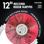 Vinyl Record Inner Sleeves: 12" Anti-Static Rice Paper LP Sleeves Album Record Acid-Free Clear Protective Sleeves for Vinyls Storage, 100pcs