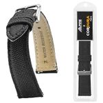 Alpine Cordura Fabric 22mm Watch Band - Quick Release Replacement Straps - Water Resistant Back Lining Leather Straps- Watch Bands for Women & Men - Compatible with Regular & Smart Watch Bands(Black)