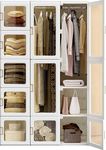 Dripex Portable Wardrobe Closet Storage Organizer Transparent Door Panels,Suitable for Living Room, Bedroom,Plastic Wardrobe with Magnetic Door and Easy Assembly