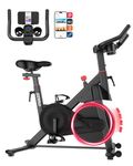 Superun Exercise Bike for Home Use Spin Bike with Adjustable Magnetic Resistance, Stationary Bike with LCD Display and APP, 136 kg Weight Capacity