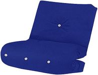 BEDMATTERS Foldable Futon Mattress, No Fuss, Space Saving Roll Matt, Replacement Sleeping Pad, Guest Bed (Blue, 1 Seater)