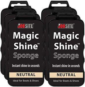 JobSite Instant Express Leather Boot & Shoe Shine Sponge - Neutral - 6 Pack