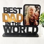 ArtwindGifts Customized Tabletop MDF Photo Frame for Father's Day Gift | Birthday Day Gift for Father (Best Dad In The World, 18.3 x 21 CM, Black)