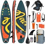 10'6" Inflatable Stand Up Paddle Board with Kayak Conversion Kit, Complete SUP Set Paddle Boards for Adults, with Single/Double Paddle, Kayak Seat, Backpack and More Accessories