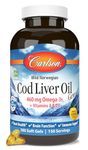 Carlson Labs Cod Liver Oil, Lemon, 300 Count