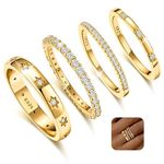 KENIY 4 Pcs Rings for Women 14K Gold Plated Stackable Rings for Women Dainty Gold Rings for Women Non Tarnish Promise Ring with Cubic Zirconia Thumb rings Premium Wedding Rings Gold Jewelry for Women