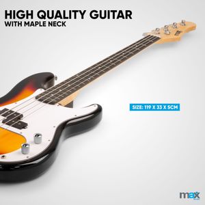 MAX Beginner Bass Guitar – Sunburst Electric 4-String