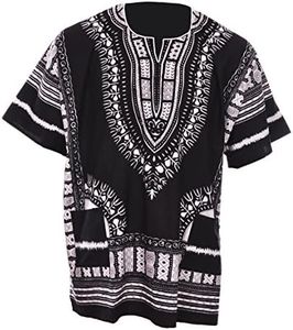 Dupsie's African Dashiki Shirt (Black and White, 6X-Large)