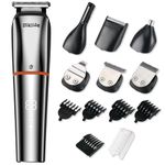 MIKLIFE Hair Trimmers,Beard Trimmer,6 in 1 Kit Electric Cordless Nose Trimmer Mens Grooming Trimmer for Beard Head Face and Body Waterproof IPX7 USB Rechargeable