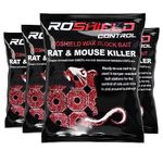 Roshield 1.2kg Wax Block Bait for Rat & Mouse Killer Poison Control - Indoor, Outdoor All-Weather Rodent Bait Station Refill Packs (300g x 4 Packs)